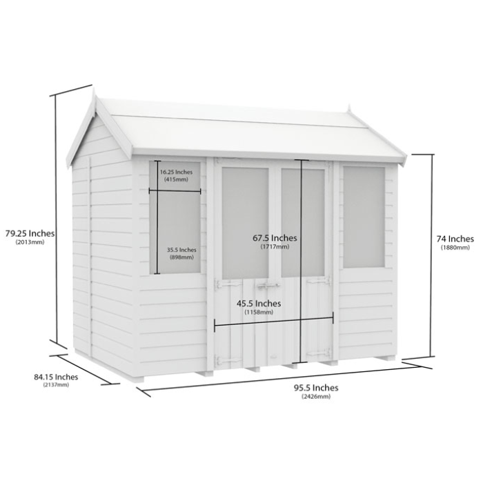 7ft x 8ft Apex Summer House