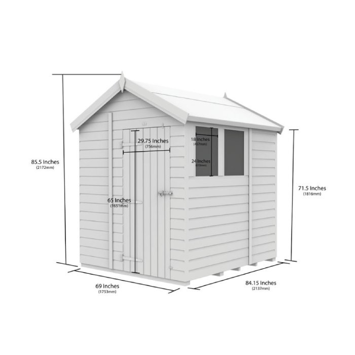 6ft x 7ft Apex Shed