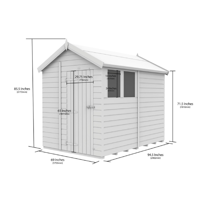 6ft x 8ft Apex Shed