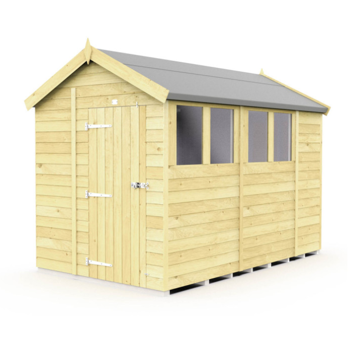 7ft x 10ft Apex Shed 1 door windows