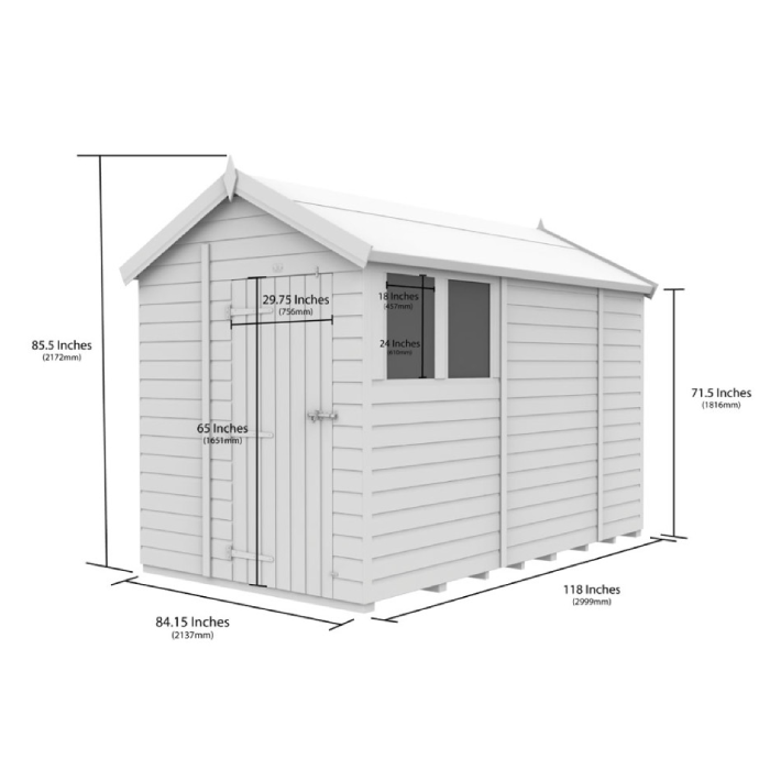 7ft x 10ft Apex Shed