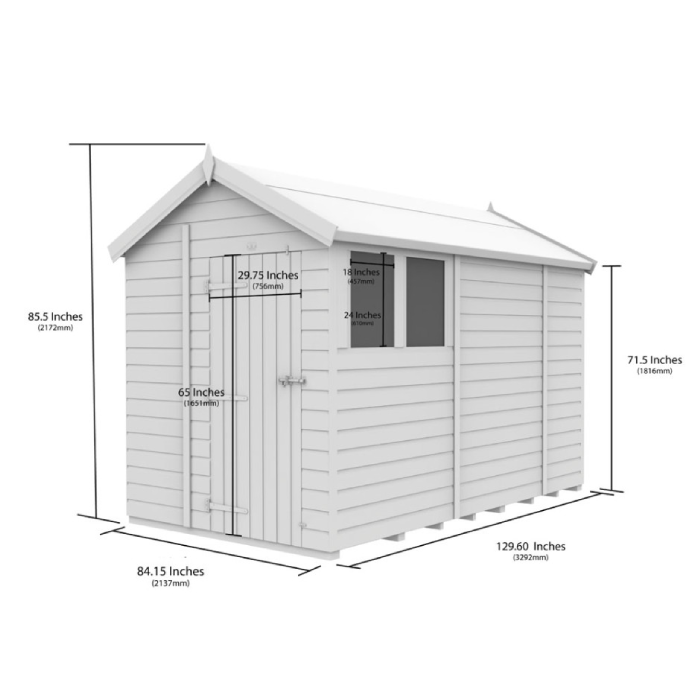 7ft x 11ft Apex Shed