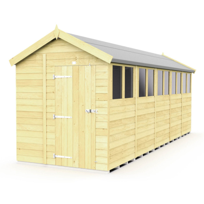 7ft x 20ft Apex Shed 1 door windows