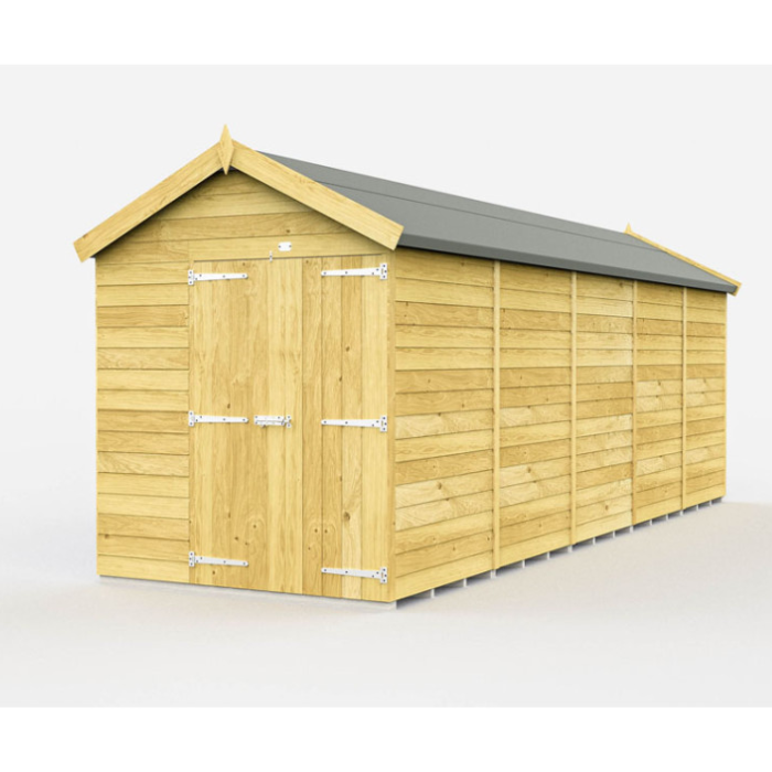 7ft x 20ft Apex Shed 2 door no window