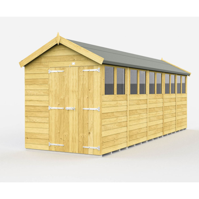 7ft x 20ft Apex Shed 2 door windows