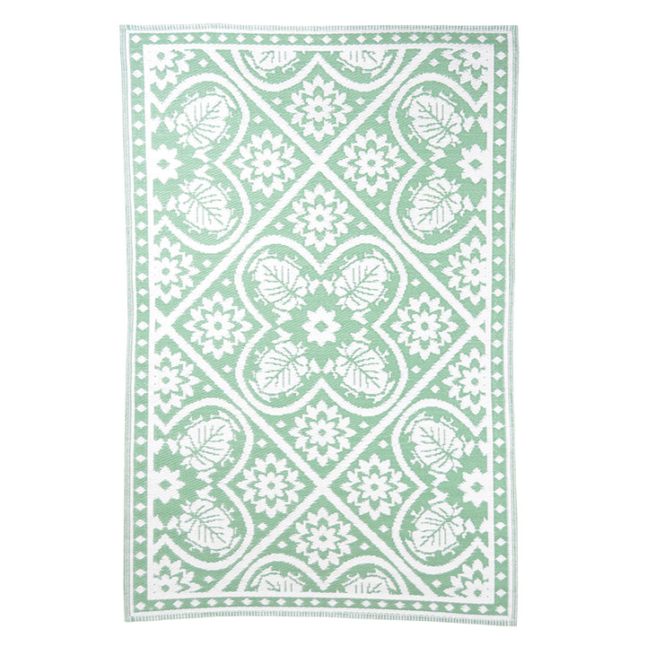 Garden Carpet - Green & White Tiles