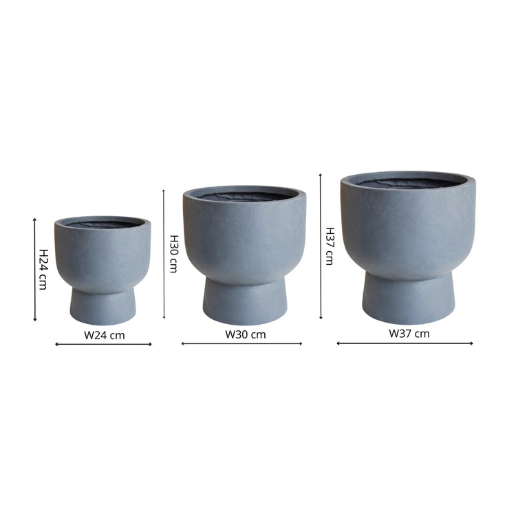 Ivyline Outdoor Dallas Footed Planter 3 Set