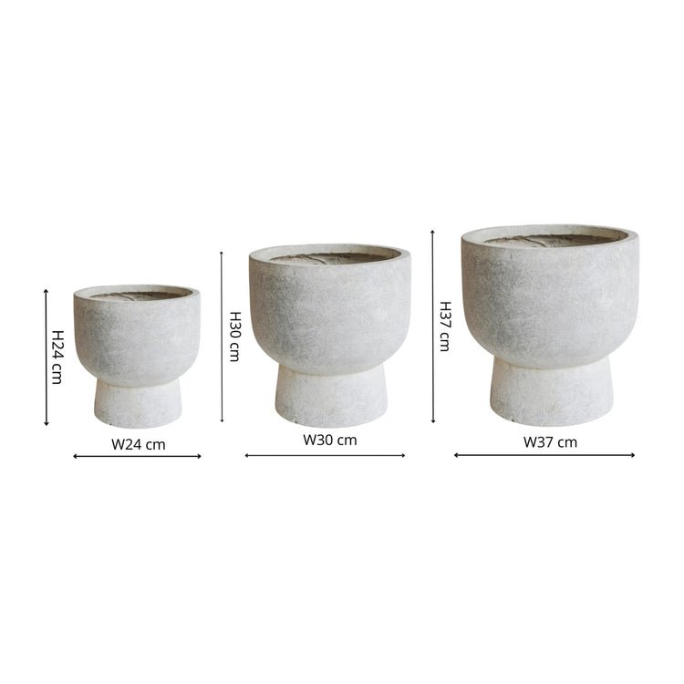 Ivyline Outdoor Dallas Footed Planter 3 Set