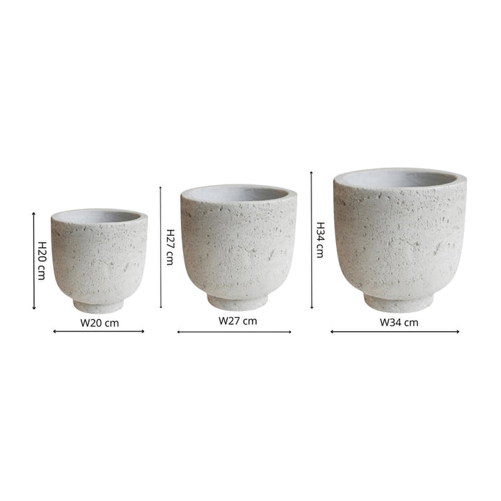 Ivyline Outdoor Seattle Cement Planter 3 Set