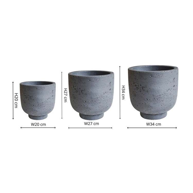 Ivyline Outdoor Seattle Cement Planter 3 Set