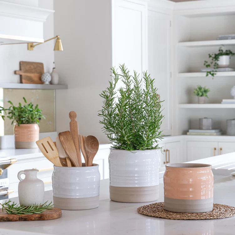 Ivyline Puro Lipped Gloss Ripple Planter on a counter