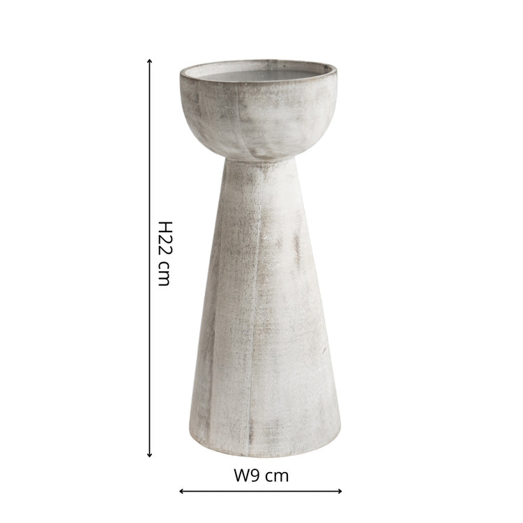 Ivyline Padstow White Wash Wooden Candle Holders 2 Pack