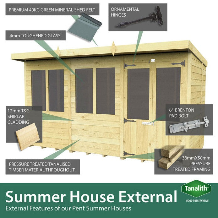 4ft x 18ft Pent Summer House