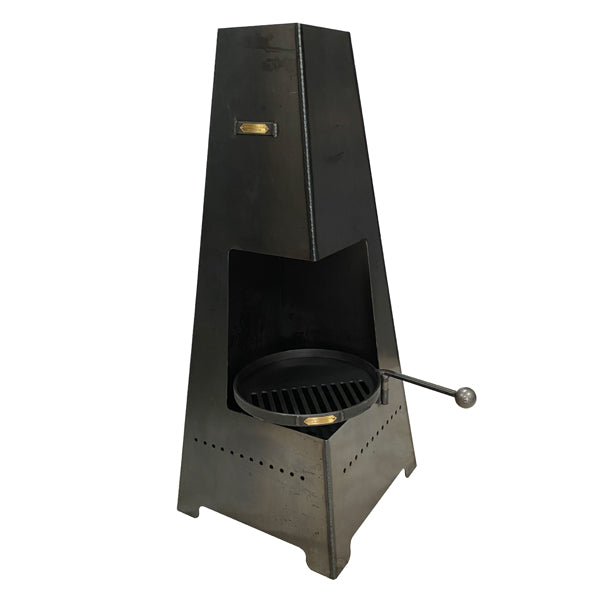 Buy Firepits UK Piazza Chiminea with Swing Arm BBQ Rack online UK