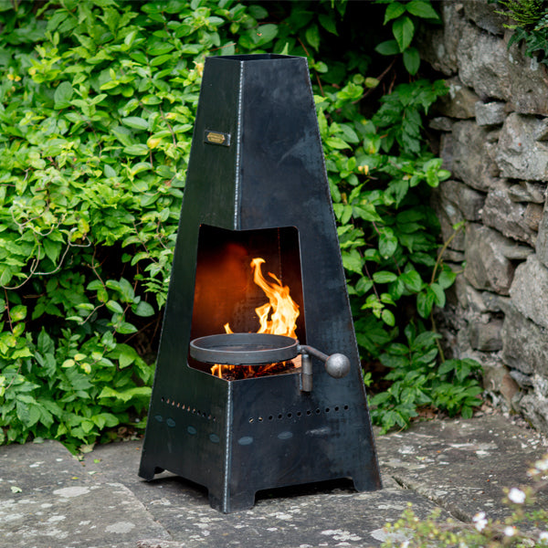 Firepits UK Piazza Junior Chiminea with Swing Arm BBQ Rack
