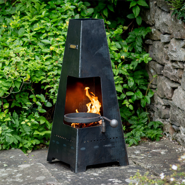 Buy Firepits UK Piazza Junior Chiminea with Swing Arm BBQ Rack online UK