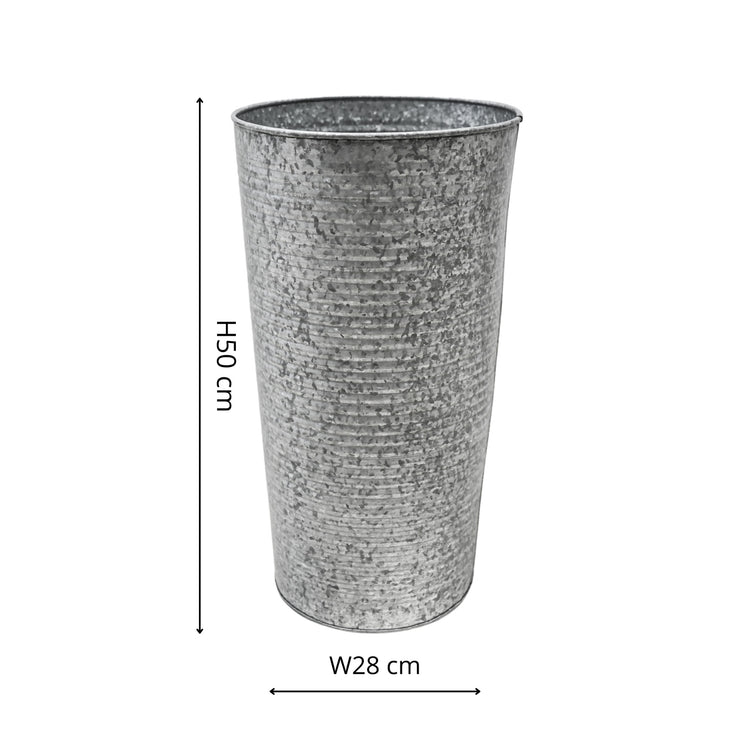 Ivyline Ribbed Galvanised Vase