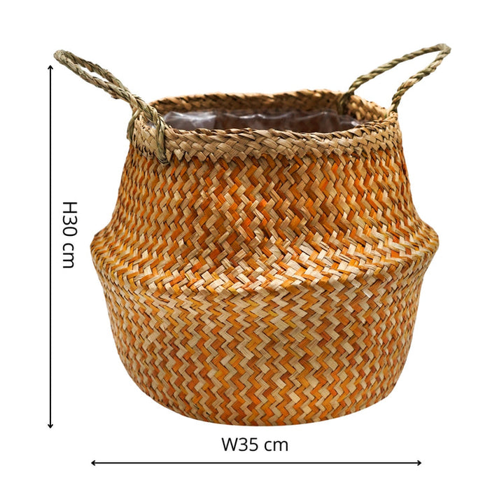 Ivyline Seagrass Chevron Lined Basket
