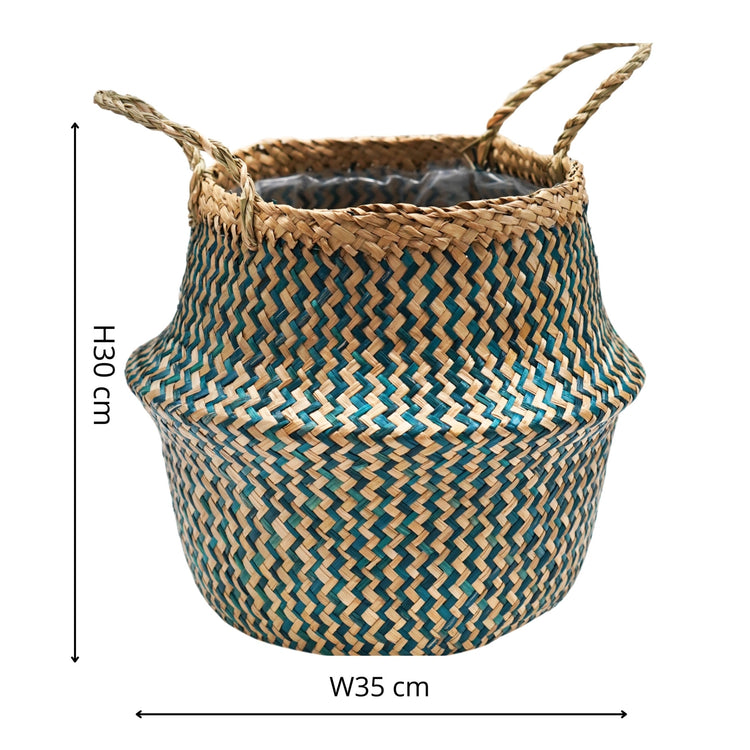 Ivyline Seagrass Chevron Lined Basket
