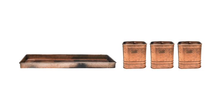 Ivyline Outdoor Hampton Copper Herb Planters 3 Set