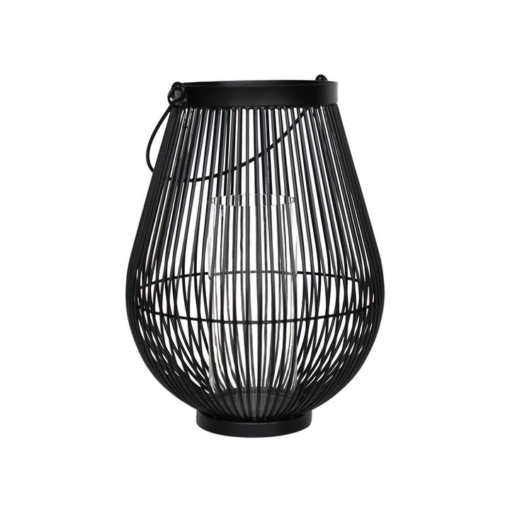 Ivyline Venere Lantern Black with Glass Insert