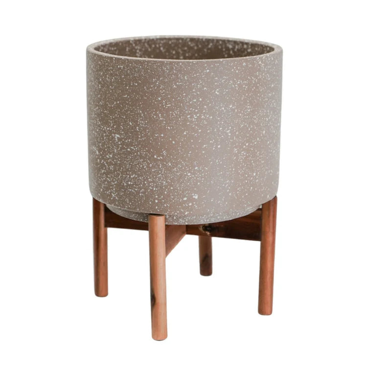 Ivyline Valetta Speckled Planter With Stand