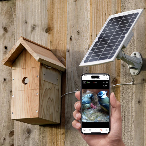 Gardenature Solar Powered Battery WiFi Bird Box Camera System