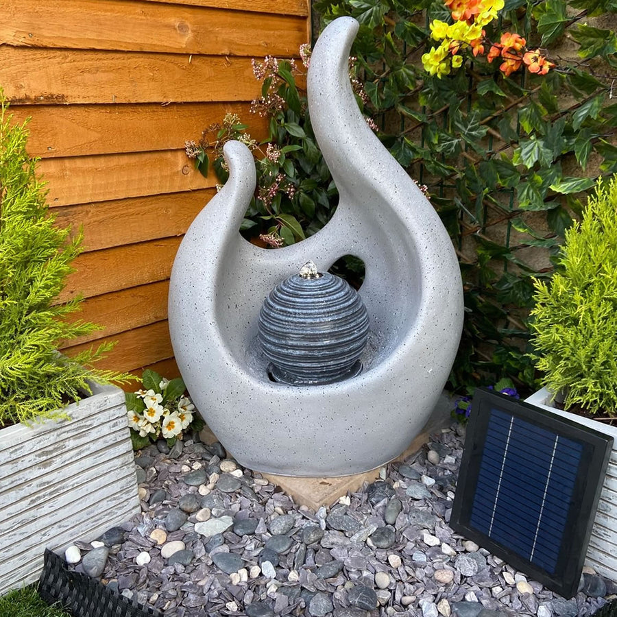 Tranquility Solar Abstract Flame Water Feature