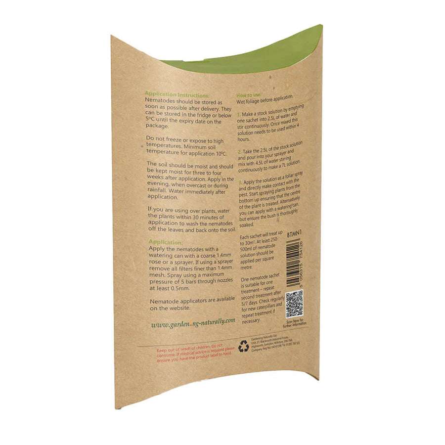Box Tree Moth Caterpillar Nematodes
 - Back of pack
