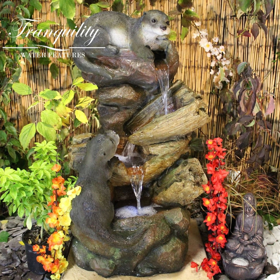 Tranquility Curious Otters Animal Water Feature