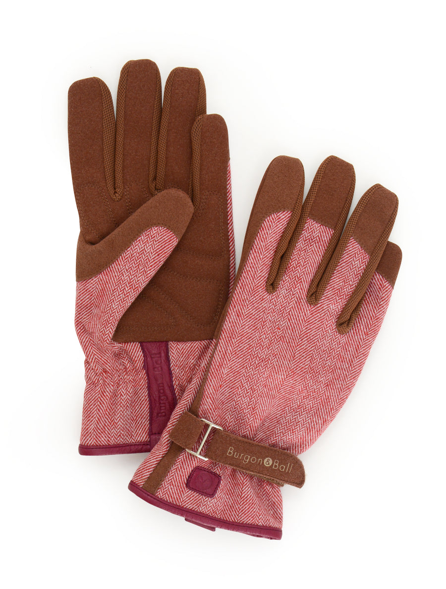 burgon and ball women's gardening gloves Burgon & Ball Love the Glove Red Tweed