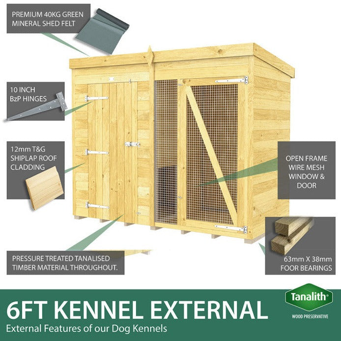 10ft x 4ft Dog Kennel and Run (Full Height)