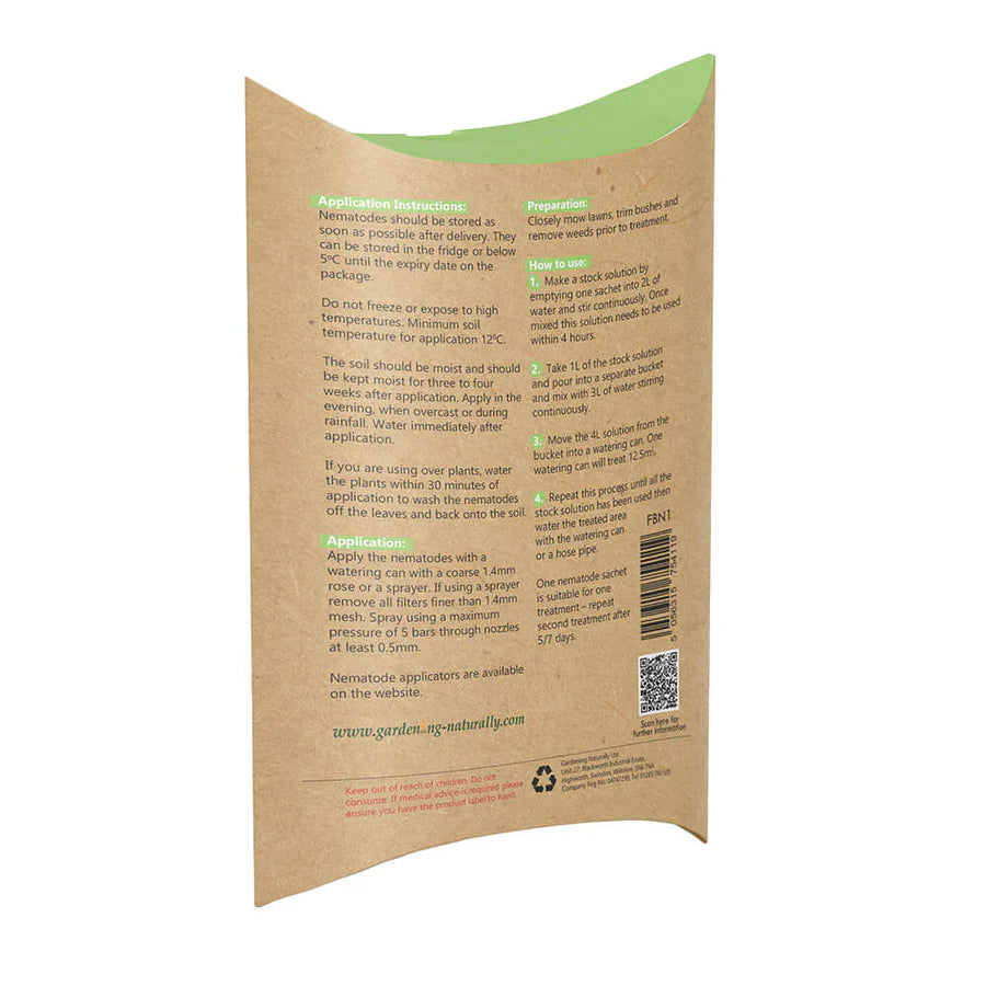 Nematodes for Fleas & Flea Beetle - Back of pack 