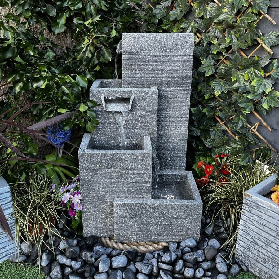 Tranquility Grey Contemporary 4 Pillars Water Feature