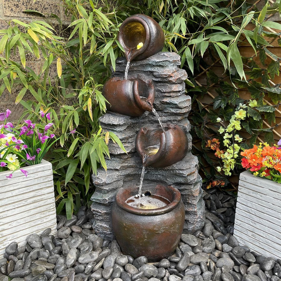 Tranquility Mini 4 Pots on Stone Water Feature