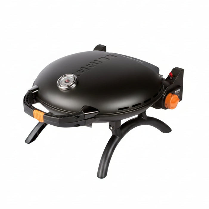 A black o-grill 600 unfolded