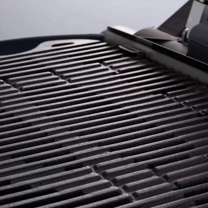 A closeup of the cast iron grill on an o-grill 600 unit.