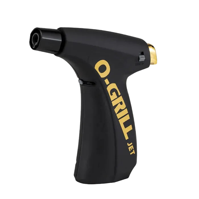 A closeup of the O-Grill GJ 360 torch lighter on a white background