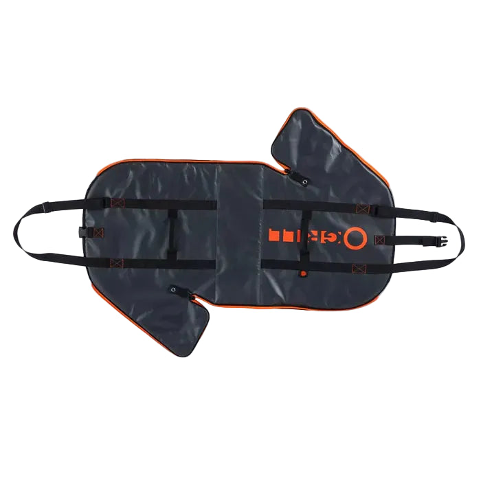 An o-shiled carry case for the o-grill range, unfurled on the outer side
