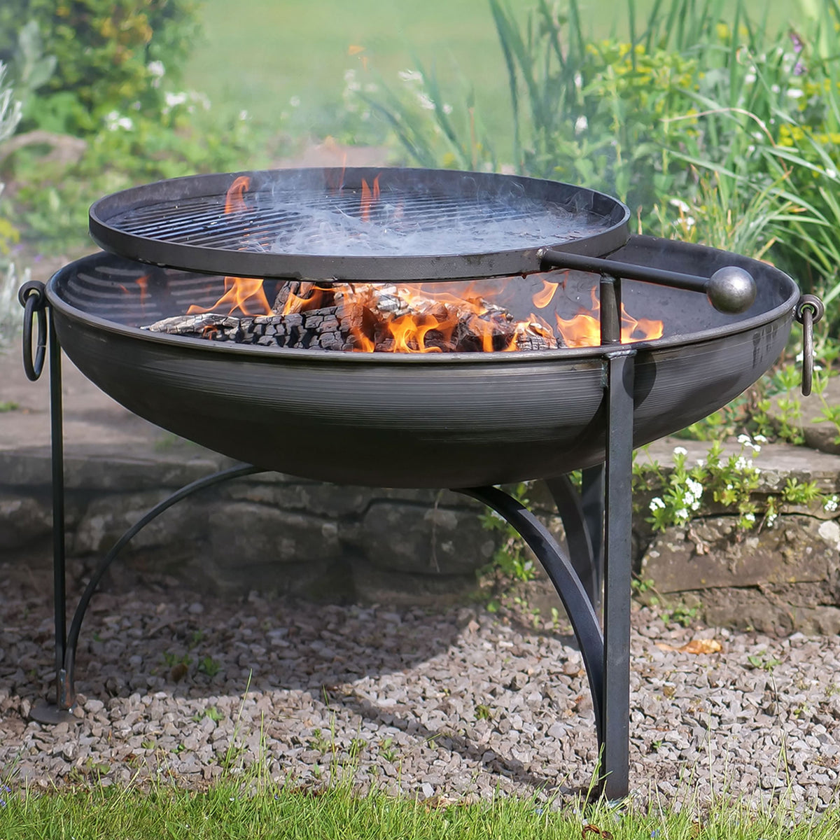 Buy Plain Jane Fire Pit with Swing Arm BBQ Rack online UK