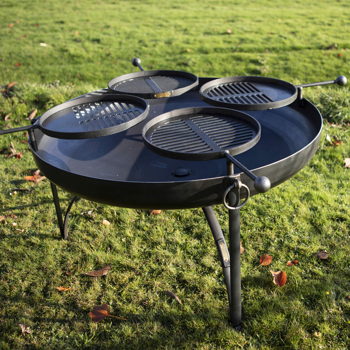 Firepits UK 120cm Plain Jane Fire Pit with Four Swing Arm BBQ Racks