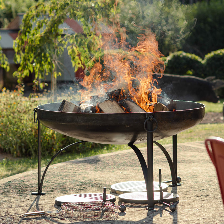 Firepits UK 120cm Plain Jane Fire Pit with Four Swing Arm BBQ Racks