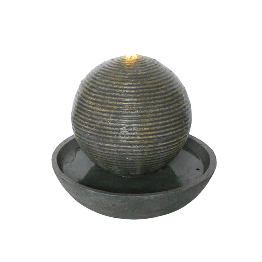 Tranquility Solar 40cm Ribbed Sphere Water Feature
