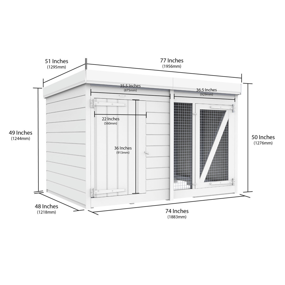 6ft x 4ft Dog Kennel and Run