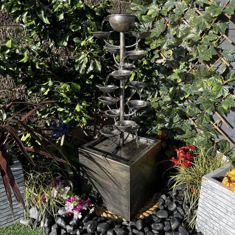 Tranquility Zinc Pouring Cups Water Feature