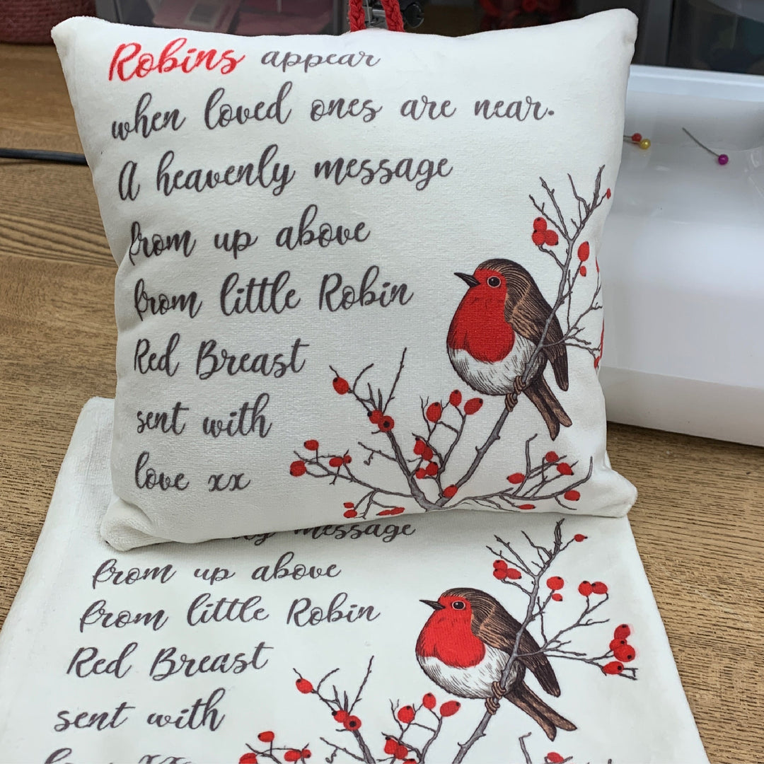 Robin Commemorative Memory Cushion