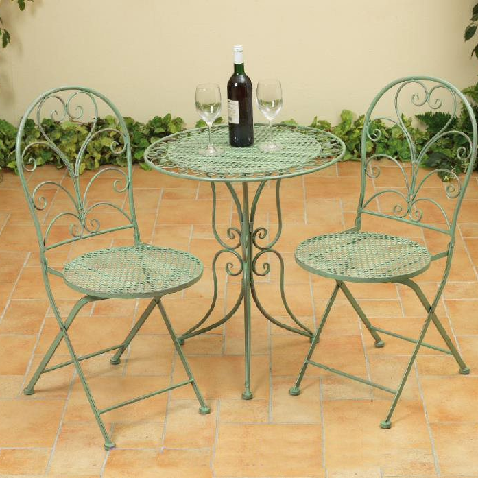 Ascalon Mesh 3 Piece Bistro Set Green Garden Wildlife