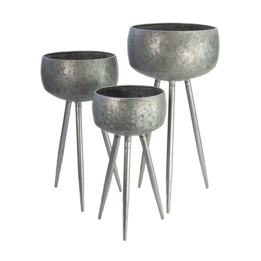 Ascalon Hammered Bowl Planters with Legs