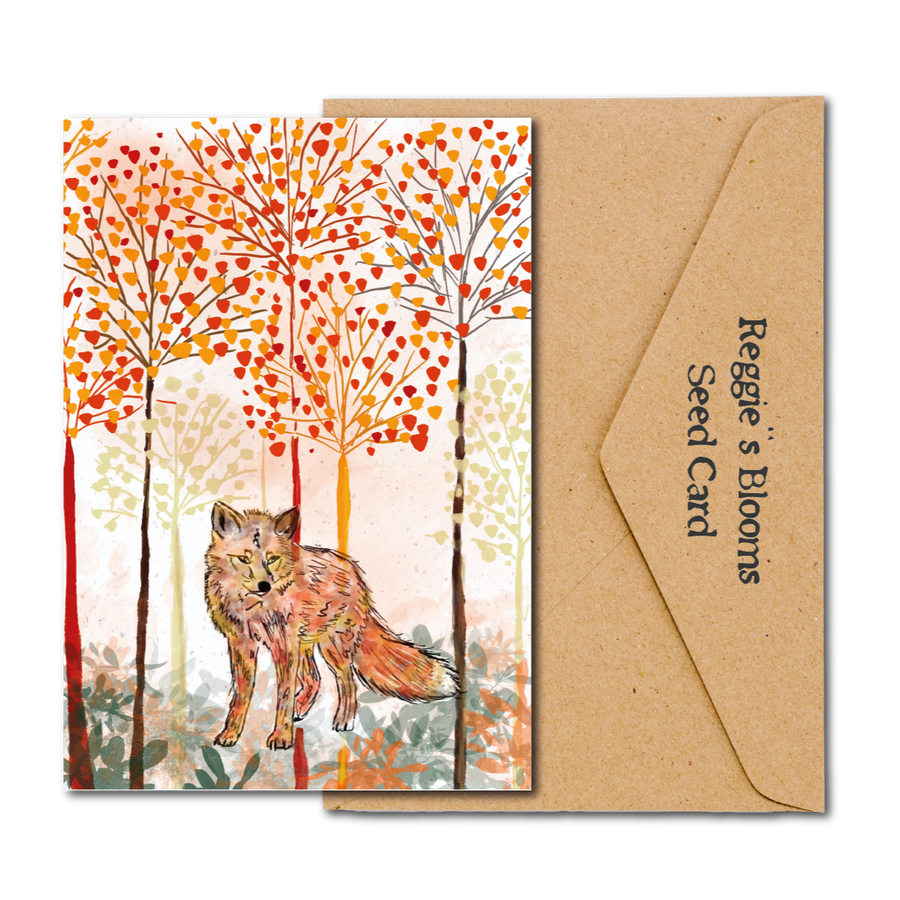Autumn Fox Wildflower Plantable Seed Greeting Card