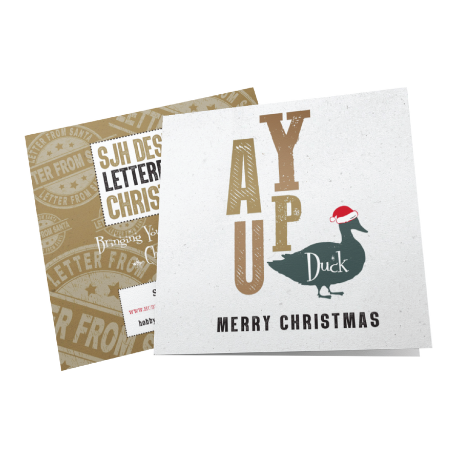 SJH Christmas Card Ay Up Duck - 10 Pack
